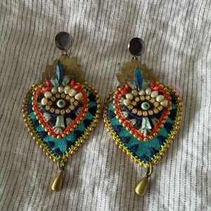 DePetra Handcrafted Bespoke Pearl Colorful Beaded Drop Earrings